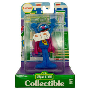 Sesame Street Super Grover Collectible PVC Figure Tyco HTF Vintage 1997 NRFB New